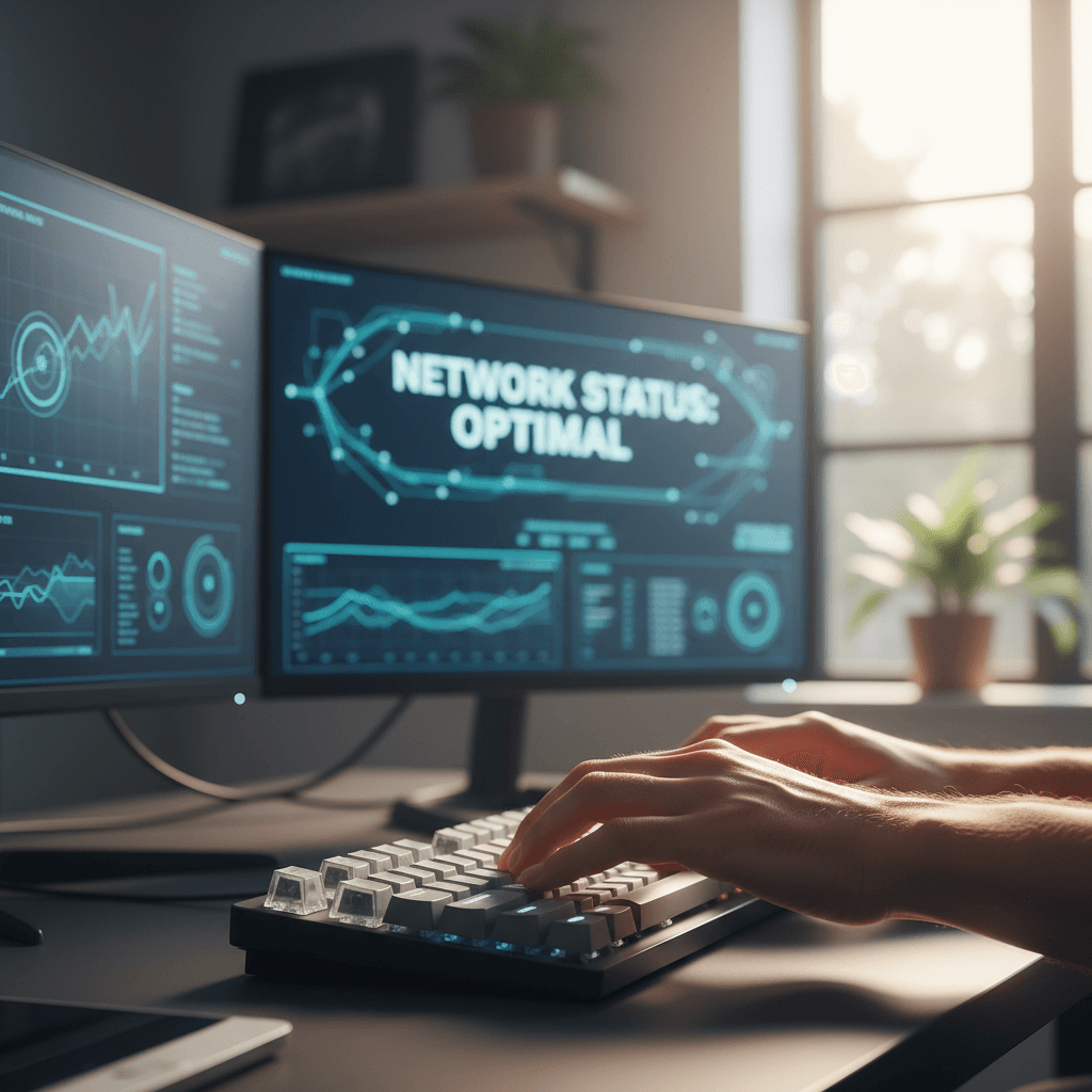 IT technician working on network management